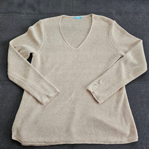 J. McLaughlin Sweaters - J McLaughlin Callum Sweater Knit V Neck Beige Size Large